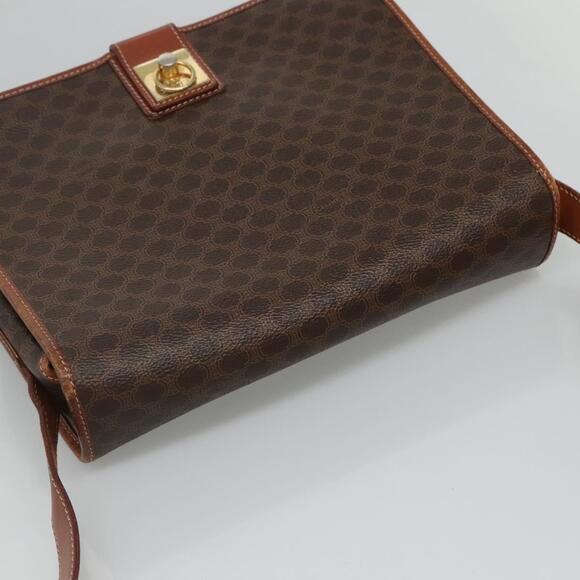 CELINE Macadam Canvas Shoulder Bag Pvc Leather Brown - Picture 6 of 12